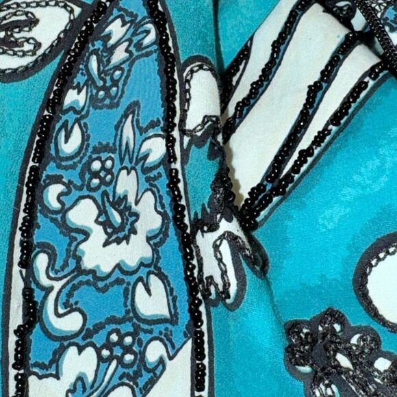 Hunza cotton beaded surfboard sundress in blue-black EUC SZ M - Picture 16 of 16